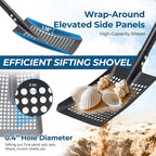 Chicken Coop Cleaner Shovel with Sifter, 61" Heavy Duty Adjustable Sifter Shovel for Poultry Bedding, Garden Soil Sifting, Durable Metal with Deep Sides & Ergonomic Handle