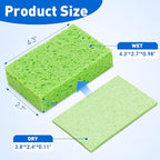 24 Pack Compressed Cellulose Sponge, Non Scratch Kitchen Sponges for Dish Cleaning, Multipurpose Household Cleaning Sponge for Kitchens, Bathrooms, Cars