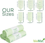bioMat 13 Gallon Compostable Trash Bags, 50 Count, BPI ASTM D6400 and CMA Certified, Compostable Tall Kitchen Garbage Bags, Trash Bags for Food Waste & Residual Waste
