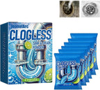 Drain Clog Remover 6 Packs Fast Acting Drain Cleaner Powders for Kitchen Sink Bathroom Shower Bathtub Powerful Pipe Unclogger Clears hair Grease Safe for Pipes