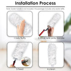 (15 Count) Disposable Duster Refills Compatible with O-Cedar Flex & Catch Dusters, Heavy Duty Dust Refills, Multi-Surface Duster Replacement Kit, Dust Removal Brush Heads, Soft microfibers