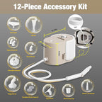Newbealer Heavy-Duty Steam Cleaner for Home, Stainless Steel Boiler, 12-Piece Accessory Kit, Max 5 Bar Pressure, Multi-Purpose Steamer for Floors, Cars, Furniture, Upholstery, and More