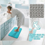 Yimobra Memory Foam Bath Mat, Super Soft Absorbent Bathroom Rug Non Slip 24x17 Inch, Quick Dry, Machine Washable Floor Carpet for Tub Shower, Home Decor Accessories, Lake Blue