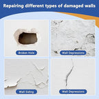 Upgraded 4×10 Inch Self-Adhesive Drywall Patch Kit, Large Hole Repair with Aluminum Patch & Professional Trowel for Interior Wall Restoration