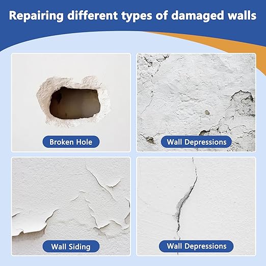 Dry Wall Repair Kit Upgraded Size, 8 Psc 10/8 Inch Self-Adhesive Aluminum Drywall Patch Kit