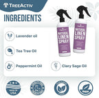 TreeActiv Natural Linen Spray, 8 fl oz, Lavender for Sleep, Beddings, Pillows, and Sheets With Tea Tree, Pillow Mist Freshener, 2000+ Sprays