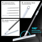 Rubber Squeegee Broom for Floor,62" Long Handle Window Squeegee, Silicone Pet Hair Remover,Magic Broom for Indoor Cleaning,Cleans Glass, Hair, fine dust, Liquids, Suitable for Smooth Floors, Rugs