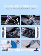 Vacuum/Air Duster 80,000RPM Super Power Mini Car Vacuum Cleaner 4-in-1 air Blower Gun Air Duster & Air Blower & Pump Hand Electric air Duster Handheld dust Blower Blower Cordless (Purple)