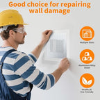 Wall Patch Kit, 15 Pieces Self-Adhesive Mesh Repair Patches for Drywall, Multiple Sizes 2/4/6/8 Inch, Permanently Repairs Damaged Walls and Ceilings