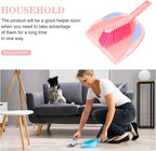 PRETYZOOM Mini Broom and Dustpan Set, Portable Red Hand Broom with Dustpan for Pet Hair and Desktop Cleaning, Compact Household Cleaning Accessory for Home and Office Use