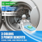 Washing Machine Cleaner Tablets - Washer Machine Cleaner Tablets for HE Front Loader & Top Load Washer, Deep Cleaning & Remove Odor, Eco-friendly Deodorizer for Septic Safe (32 Pack)