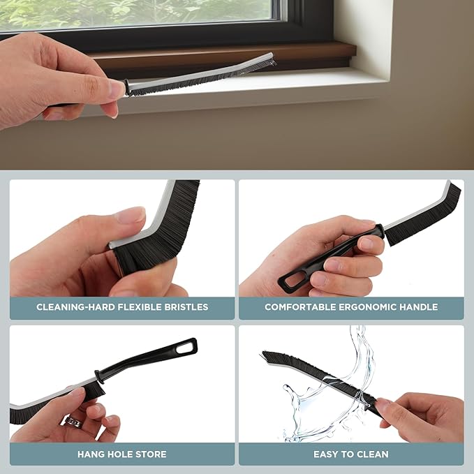 Crevice Cleaning Brush, ByAnciel Pack of 8 Multi-Purpose Brush Tool, Stiff Bristle Crevice Brush for Home Use Bathroom Tile Kitchen Practical and Durable Easy to Clean