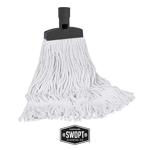 SWOPT 18” Microfiber Dust Mop, Microfiber Flexible Duster, Cotton Mop + 60" Steel Handle, Combo — Cleaning Heads With Long Handle Interchangeable With All SWOPT Cleaning Products — Machine Washable