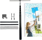 17.3-60’’ Window Squeegee for Home, 2 in 1 Window Cleaning Kit Long Handle Squeegee for Shower Glass, Window Cleaner Tool for Car Windshield Floor Tile Wall