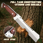 TAN REN Machete for Cutting Trees Heavy Duty, Survival Machete with Sheath for Yard Work, Full Tang Fixed Blade Knife with Wood Handle, Camping Machetes Heavy Duty, Clearing Brush and Gardening