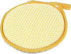 LOLA Round N' Round Wonder Non-Scratch Scouring Pad, 1 Count, Metallic on One Side, Nylon Net Sponge On Other Side, Hang Hole, Assorted Colors
