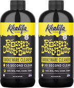 Khalifa Resin Destroyer Cleaning Solution Fl Oz Bottle - Clean & Deodorize Glass, Ceramic, Silicone & Metal - Restore Your Pieces to Perfection - Destroy Resin, Wax, Oil & Stinky Debris (32 Fl Oz)
