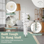 Premium Nylon 66 Self-Drilling Drywall Anchors & Screws kit | Hang Cabinets, Tv Wall Mount, Pictures, Towel Racks | 25#8X 1-1/4 Philips Screws and 25 Nylon Anchors | Holds 90lbs