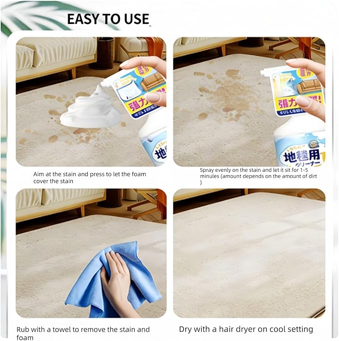 Carpets Triple Advanced Carpets Stain Remover Spray, Carpets Spot Remover，Stain & Odor Removers, Carpets Stains Removers For Old Sta/ins, Couches Cleaner For Fabric, Pets Odor Eliminator For Home (2)