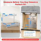 Metal Under Sink Organizer, Pull Out Cabinet Organizer Rack with Silk-Smooth Bottom Drawer, 5-Level Adjustable, Multi-Purpose Storage Shelf for Bathroom, Kitchen, Vanity, Pantry (2-Pack)