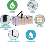 VENO 6 Pack Moving Bags Extra Large Storage Bags for College Move-In, Heavy-Duty Storage Totes, Packing Boxes, and Wardrobe Moving Supplies - Durable Laundry Bags for Clothes (Clear, 6 Pack)