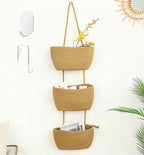 Over the Door Organizer, 3 Tier Hanging Storage Basket for a Stylish and Clutter-free Space, Ideal for Boho Room Decor and Nursery Decor
