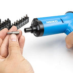 NEIKO 10580A Electric Screwdriver, 34pc Rechargeable Cordless Screwdriver Set, 1/4” Hex Shank 3.6V Lithium Ion Power Screwdriver, 3 LED Lights, USB C Charger Included, Mini Screw Driver