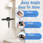 Household Squeegee for Shower Glass Doors, All-Purpose Squeegee with Adhesive Hook, Bathroom Cleaner Tool for Glass Door, Tile Wall, 10 inch, Black