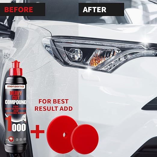 menzerna "Heavy Cut Compound 1000" I Abrasive Polishing Compound for Deep Scratches, Sanding Marks, Swirls & Holograms I Buffing and Polishing Compound for Scratch Repair I Silicone Free I 8 fl oz.