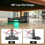 Ultenic Cordless Vacuum Cleaner, 550W 50Kpa Stick Vacuum with Car Dashboard Screen, Tangle-Free Brush for Pet Hair, Max 45mins Runtime, LED Display Tools for Hard Floor, Carpet, Car Cleaning, U12