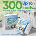 Laundry Detergent Sheets 300 Loads Diesetsr Laundry Sheet ECO-friendly Travel Plastic-Free Washing Detergent Soap Sheets,Fragrance-Free