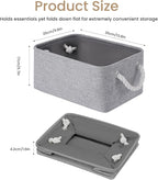 Storage Baskets for Shelves 13.8x9.8x6.7 Inch-Foldable Fabric Organizing Storage Bins with Handles, Closet & Bathroom Organizer, Home Storage for Kitchen, Office (3-Pack, Gray)