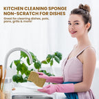 Natural Kitchen Sponge –24-Pack Biodegradable Sponges for Dishes –Compostable Dish Washing Scrubbers – Eco Friendly Non-Scratch Cellulose & Coconut Husk Scrubber Sponges for Cleaning