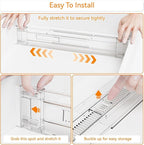 Yieach 4 Pack 3.2 Inch Shallow Acrylic Drawer Dividers for Clothes,Expandable Deep Dresser Dividers From 15 to 21'',Adjustable Drawer Separators for Dresser,Nursery and Baby Clothing,Sock,Underwear