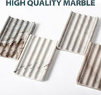 2 Pcs Soap Dish for Bathroom, Marble Bar Soap Holder for Kitchen Countertop, Soap Tray with Wavy Design, Soap Saver for Bath Tub, Sponges, Italian Natural Stone(Palissandro Classico)