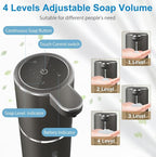 Automatic Liquid Soap Dispenser,4-Level Adjustable, Wall Mount,USB Rechargeable,12.8oz/ 380ml,Touchless Hand & Dish Soap Dispenser for Bathroom, Kitchen,Hotel, Restaurant