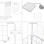 C&AHOME Wire Cube Storage, 12-Cube Storage Organizer Metal, C Grids Storage Bins Shelving, Modular Bookshelf Shelf, Closet Cabinet Ideal for Bedroom, Office 36.6”L x 12.4”W 48.4”H White