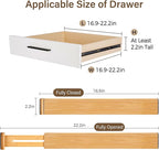 Bamboo Drawer Divider Set of 4, Adjustable Spring-Loaded Drawer Organizer (16.9"-22.2"), 2.3" Height, Suitable for Kitchen, Desk, Bathroom, Clothing, and Miscellaneous Drawer Organization, Natural