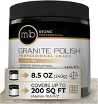 MB-20 Granite Polishing Kit Professional Grade Stone Restoration Bundle Includes 8.5oz Polishing Cream, 2x Hogs Hair Pads, Backing Plate with Drill Adapter & 2x Microfiber Towels
