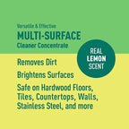 Amazon Brand - Presto! Multi-Surface Cleaner Concentrate, 2X Concentrated Formula, Lemon Scent, Streak-Free All Purpose Cleaner for Hardwood Floors, Tile, Countertops, 32 fl oz, 2-Pack