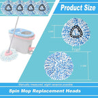 20 Pack Spin Mop Replacement Heads, Only Fit for RinseClean 2-Tank System, 100% Microfiber Spin Mop Refill Head,Spinning Mop Head Replacement for Floor Cleaning