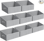 Storage Bins Cube Storage Organizer - 8 Pack Fabric Trapezoid Storage Cubes for Bins and Baskets for Shelves Collapsible Non-Separating Trapezoidal Flared Cube Organizer, Light Gray
