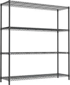 M MZG 2400LBS 47.3" W Stand Shelf Wire Rust-Proof Outdoor Storage Shelving 4-Tier Utility Shelving Unit for Garden Home,Kitchen,Office Dark Grey 17.7" D x 47.3" W x 59.4" H