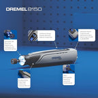 Dremel 8150-N/20 8V Cordless Rotary Tool Kit with Brushless Motor and LED Work Light - Variable Speeds, USB-C Rechargeable and Includes 20 Accessories