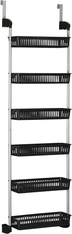 Household Essentials Black 6-Tier Basket Over-The-Door Organizer (2157-1)