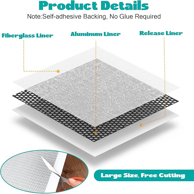 16Pcs Drywall Repair Kit, 2/4/6/8in Self-Adhesive Drywall Patch Kit with Sandpapers & Scrapers, Wall Repair Patches for Small Big Holes & Cracks, Quick Fix for Ceiling Bathroom Wall Damage