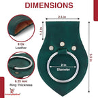 Armory Replicas - Genuine Rawhide Leather Universal Axe Frog - Medieval Hand Crafted O-Ring Funcitonal Outdoor Costume LARP Weapon Holder
