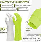 Vgo... 2 Pairs Household Cleaning Gloves Infused with Rresh Rich Aromas, Lined Dishwashing Gloves,Long Sleeves Kitchen Gloves, Bathroom Cleaning, Gardening, Pet Care(2 colors,M,TP1117)
