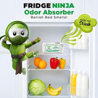 Fridge Ninja Fridge Deodorizer (2 Pack) - More Effective Than Baking Soda - Natural and Unscented Activated Charcoal Refrigerator Deodorizer and Odor Eliminator for Freezers, Coolers, and Lunch Boxes