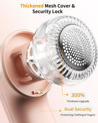 Fabric Shaver, Rechargeable Lint Shaver with Digital Display, Electric Portable Sweater Shaver with 6-Leaf Blades and Safety Lock, 3-Speeds Lint Remover to Remove Pilling for Clothes, Couch (Pink)